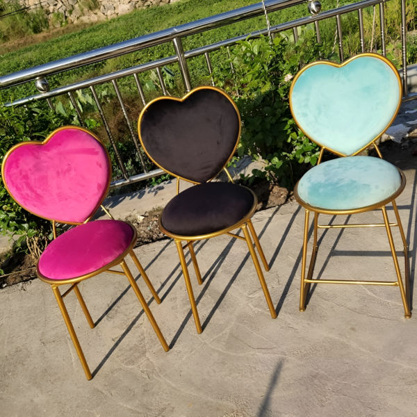 "Heart Chair Wrought Iron Dining Chair – Stylish and Comfortable Metal Room Seating" - Image 3