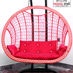 "Double Seater Swing Chair with Stand & Cushions - Mughal Star"