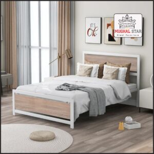 Iron Wood Bed /Iron bed / Metal Bed / Mughal Star Steel Furniture