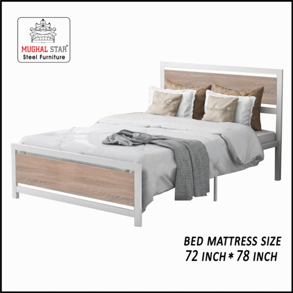 Iron Wood Bed /Iron bed / Metal Bed / Mughal Star Steel Furniture - Image 2